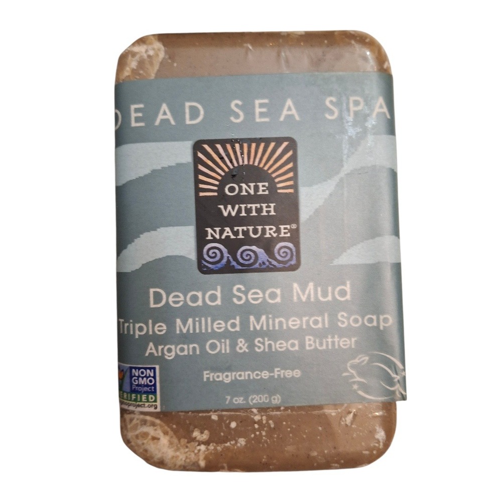 One With Nature Dead Sea Mud Triple Milled Mineral Soap Argan Oil Shea‎ Butter